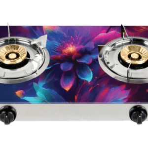 Tycoon Double Burner Glass LPG Stove - TCN-DBLPGG-Fantasy-Flower